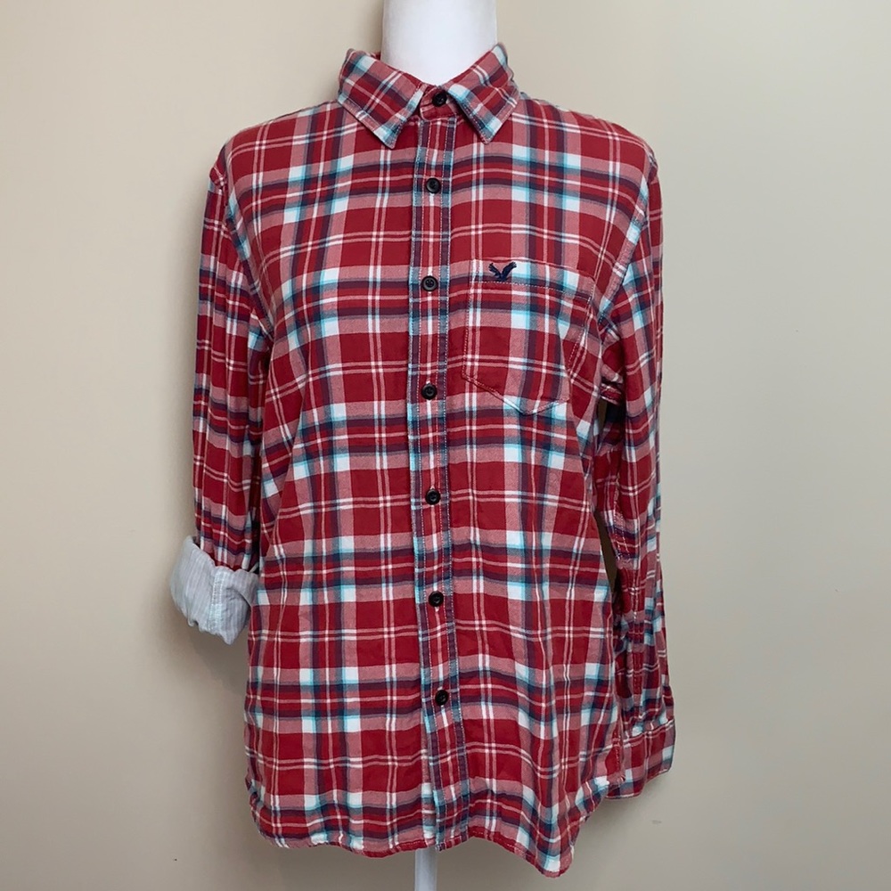 American Eagle Boyfriend Fit Plaid Shirt